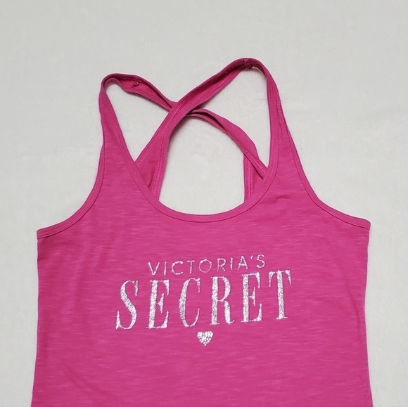 Rare Vintage Y2K Victoria's Secret Silver Glitter Racerback Tank Flare Pants Set - Picture 6 of 16